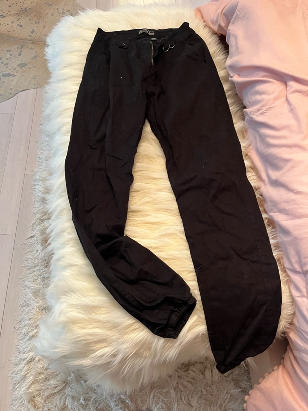 American Bazi Black Drawstring Jogger Pants